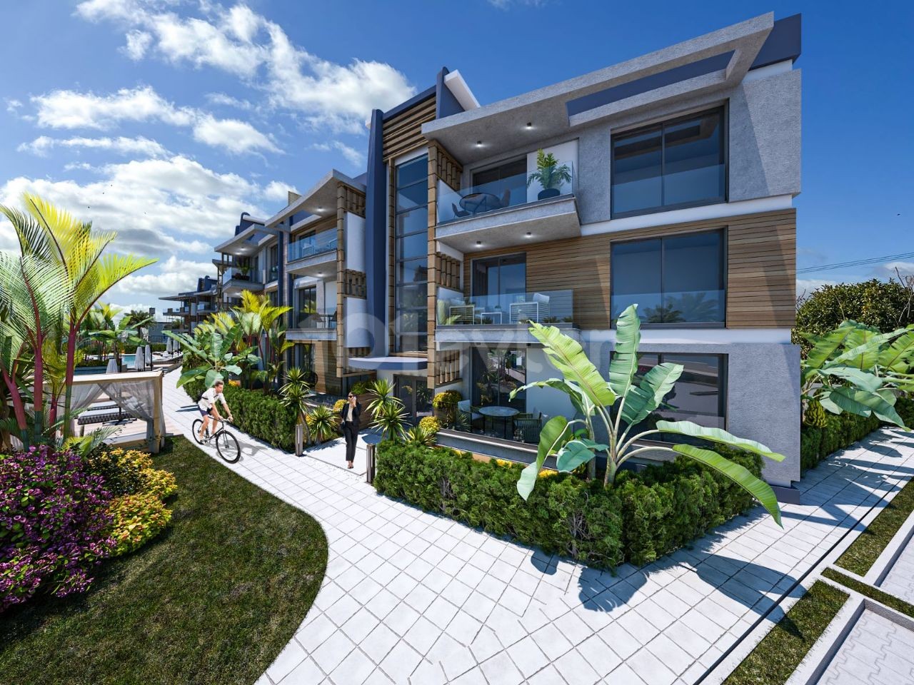 Наш новый проект в Гирне Лапта, недалеко от главной дороги с двойным видом, все квартиры с бассейном на берегу моря